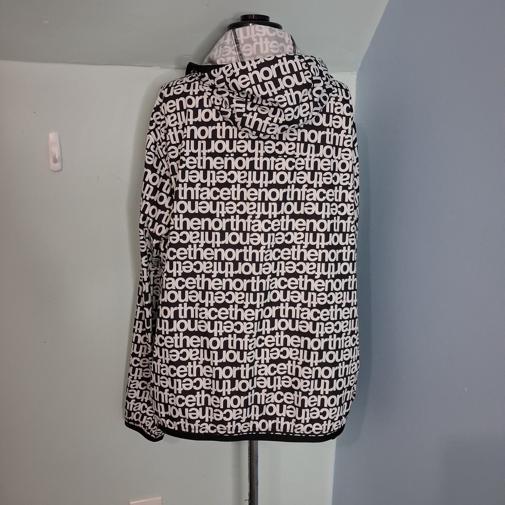 The North Face Mens Windwall Jacket Black White All Over Logo Print Large L - Picture 3 of 16